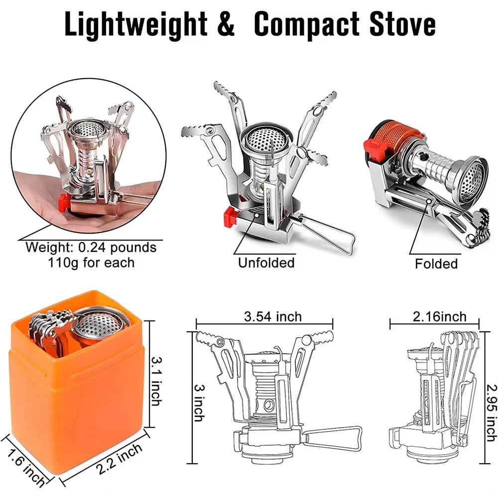 Ultralight Portable Camping Stove – Adjustable Valve for Backpacking & Outdoor Adventures