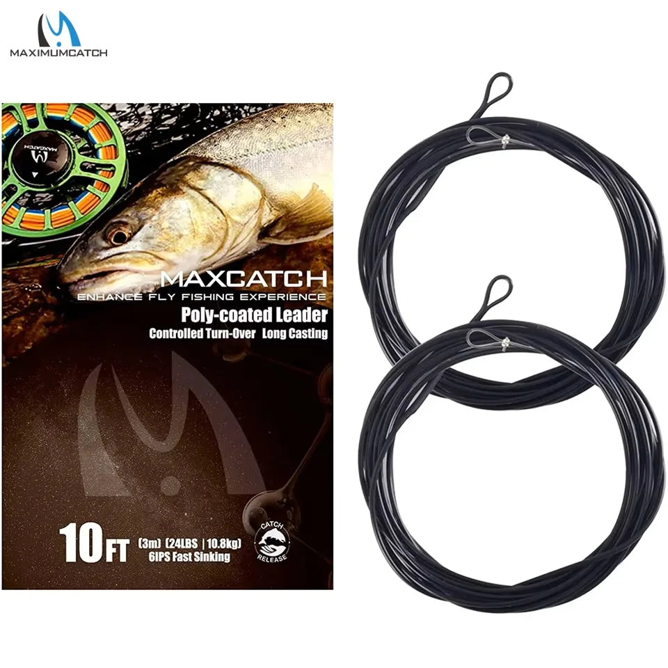 MAXIMUMCATCH PolyLeader Fly Fishing Line – 2PCS Set (7–10FT)