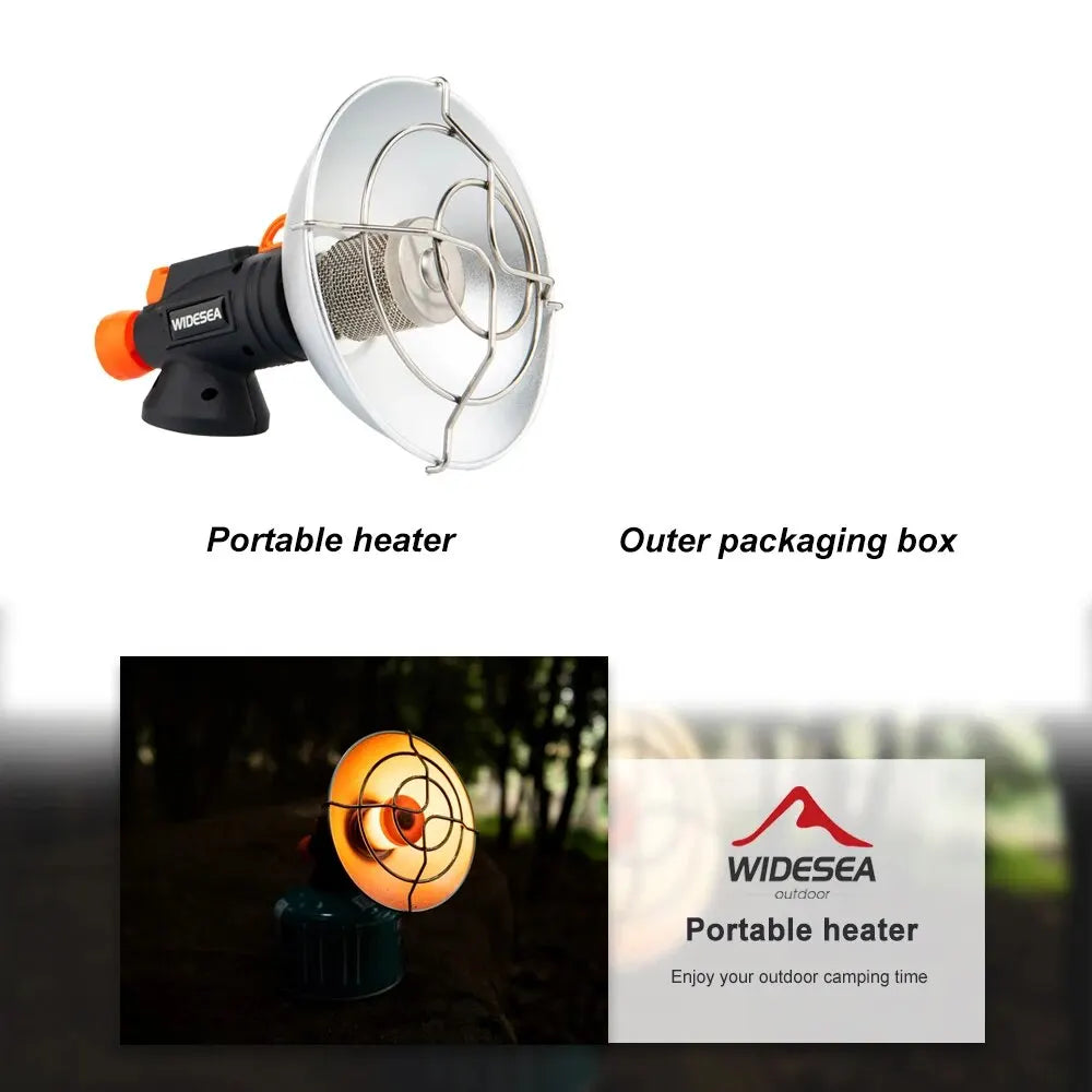 Widesea Camping Heater – Portable Stainless Steel Outdoor Fireplace & Gas Burner for Winter Camping, Hiking & Survival