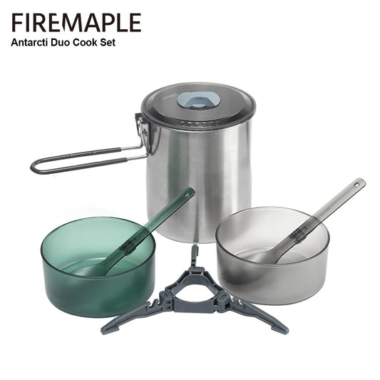 Fire-Maple Antarcti Duo Camping Cooking Set – 1.6L Stainless Steel Pot & Cooking Set for Outdoor Adventures