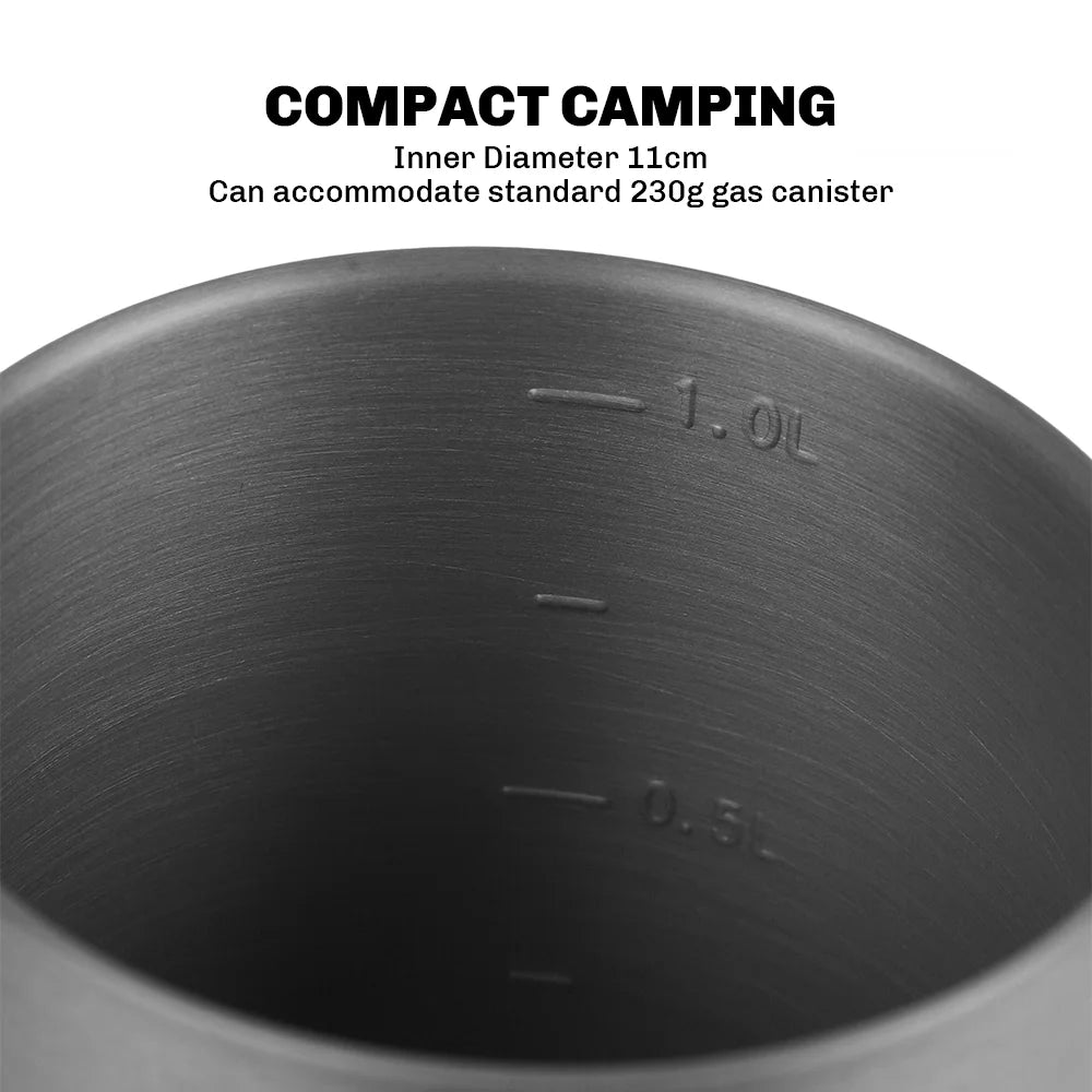 Fire Maple FMC-XK6 Heat Exchanger Pot – 1L Foldable Camping Cookware with Mesh Bag