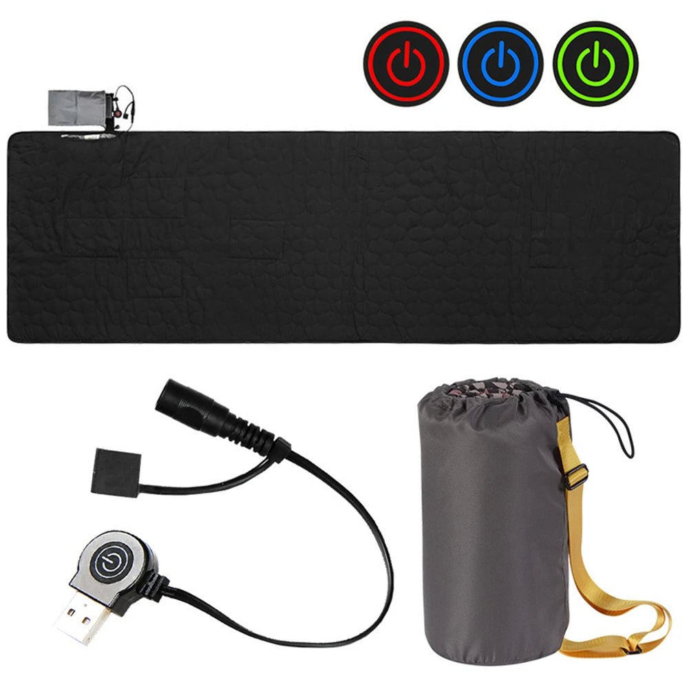 USB Heating Sleeping Mat – Outdoor Electric Heated Pad for Winter Camping