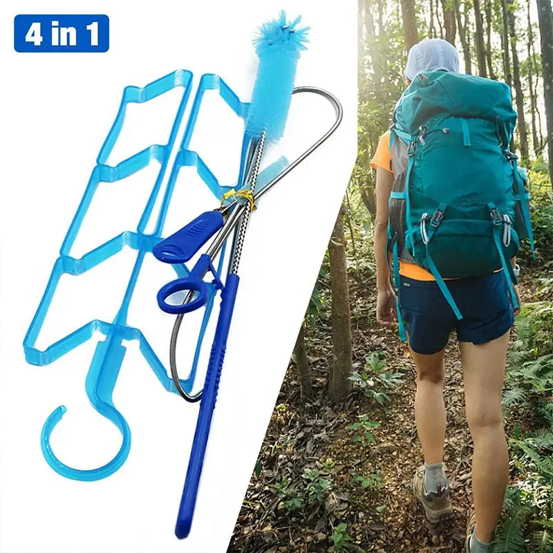 4-in-1 Hydration Bladder Cleaning Kit – Essential Outdoor Water Bag Maintenance Tools
