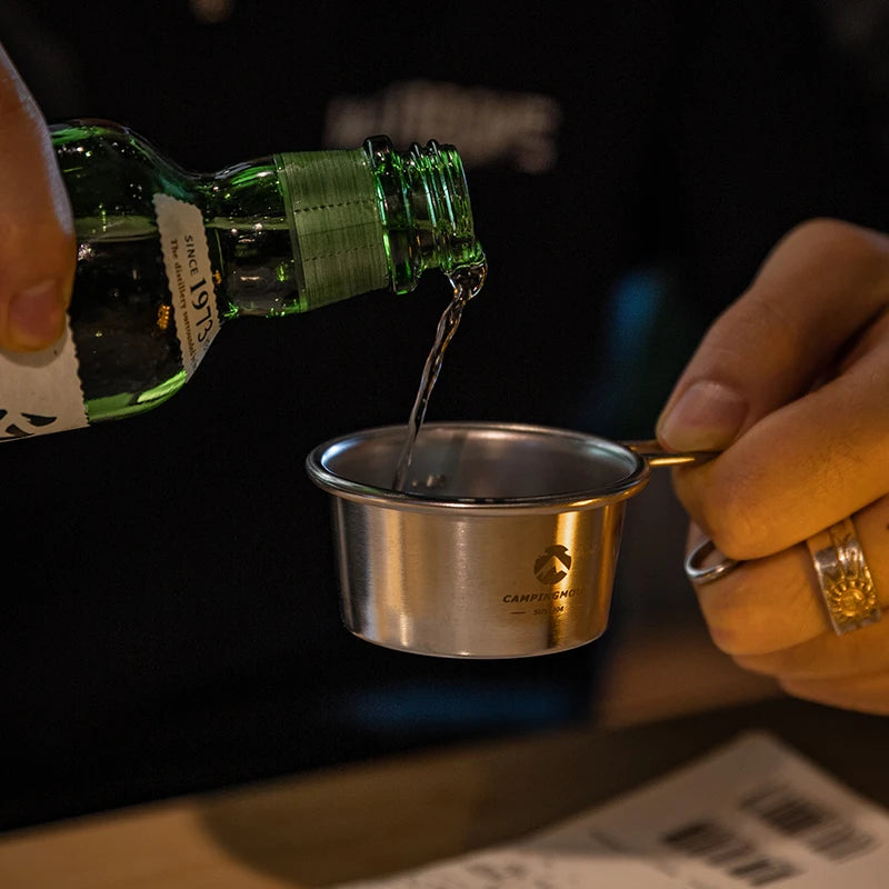 CAMPINGMOON S050 Small Stainless Steel Mug – Portable Outdoor Coffee Cup for Camping & Kungfu Tea