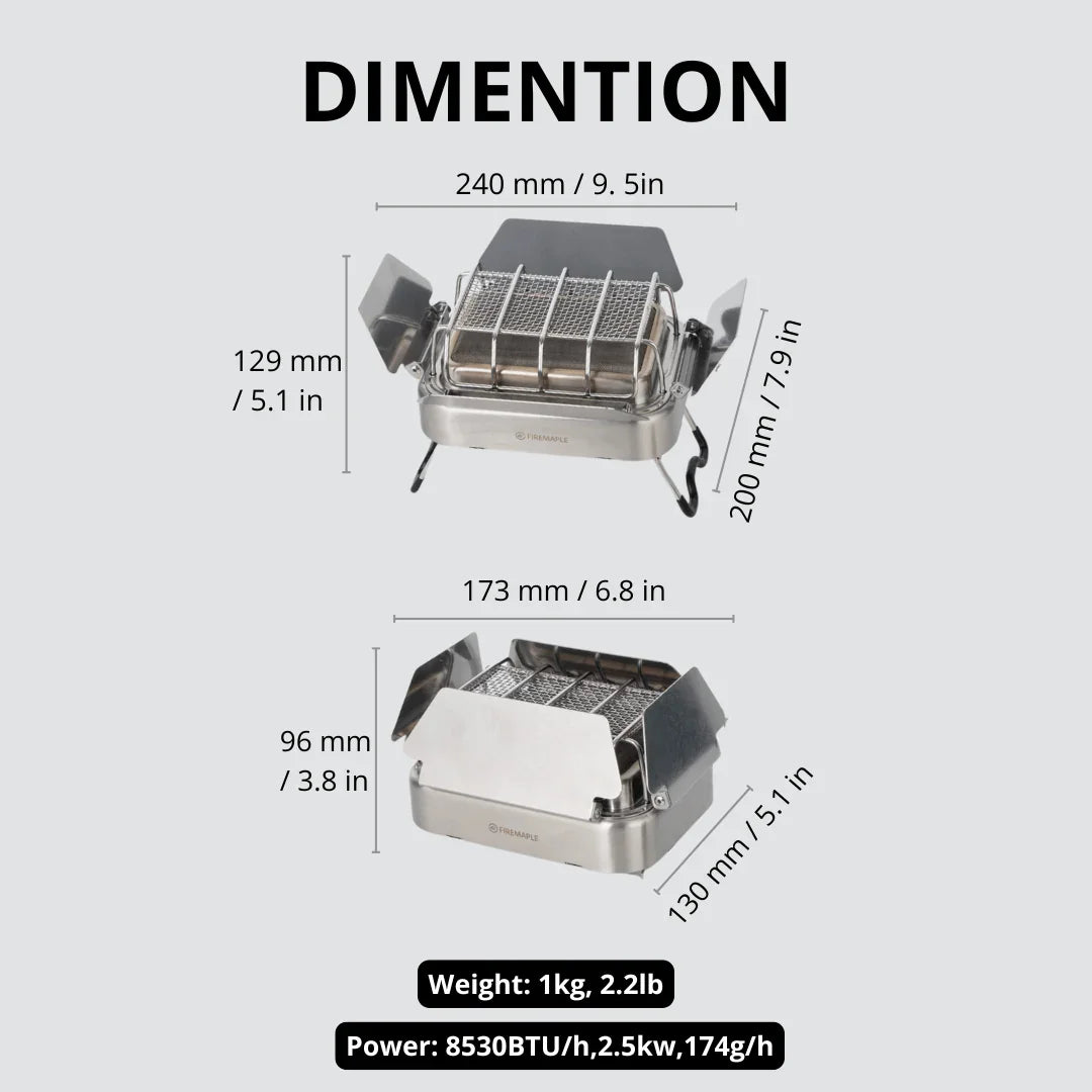 Fire Maple Sunflower X Gas Camping Stove – Multi-Function Infrared Heater & Burner for Outdoor Cooking & Warmth