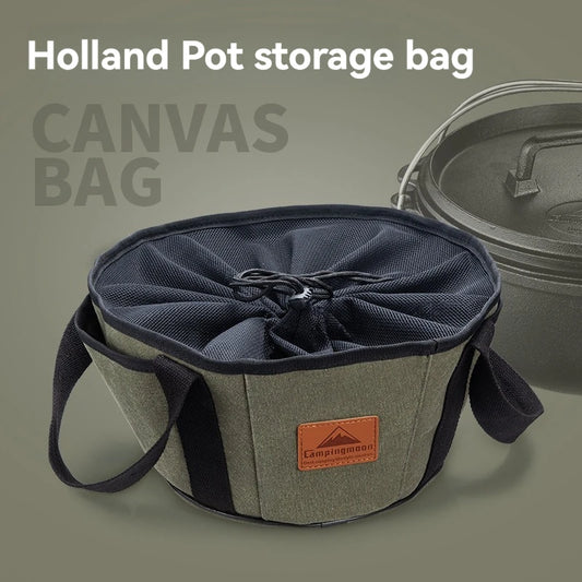 CAMPINGMOON Outdoor Camping Barbecue Cookware Tote Bag – Heavy-Duty Canvas Storage