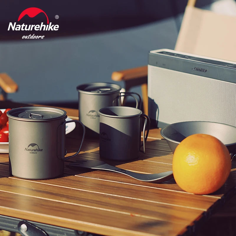 Naturehike Titanium Cup Camping Mug – Ultralight Tableware for Travel, Hiking & Outdoor Cooking