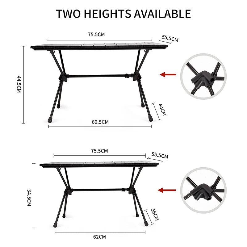 Naturehike FT11 Portable Folding Camping Table – Ultralight Adjustable Dining Table for Camping & Hiking