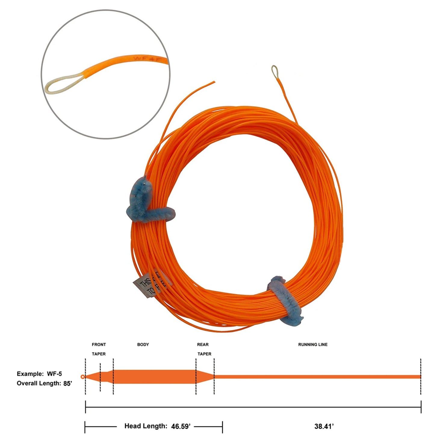 Aventik 85FT Weight Forwarad Trout Line Fly Fishing Line Dynamic Tapered Floating Fly Line With One Exposed Loop