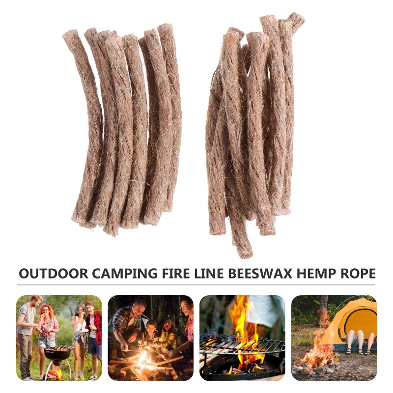 All-Weather Fire Starter Rope – Wax-Infused Tinder for Camping, Fireplaces & Outdoor Survival