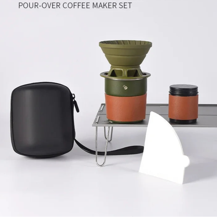 Travel Hand-Brewed Coffee Set — Portable Pour-Over Perfection for Camp, Car, or Trail