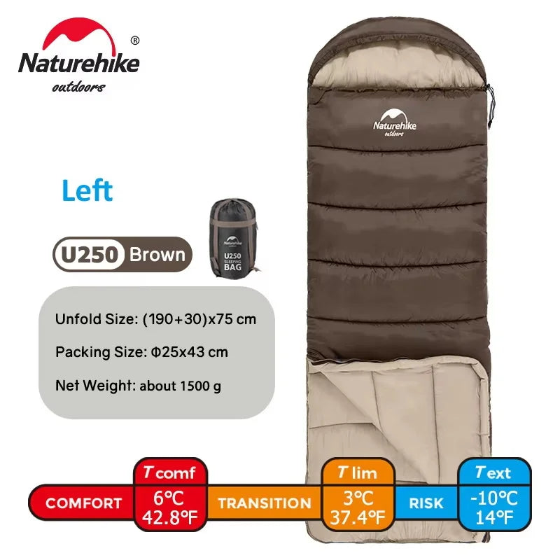 ❄️ Naturehike Ultralight Winter Cotton Sleeping Bag – Spliceable Double Sleeping Bag for Cold Weather Camping