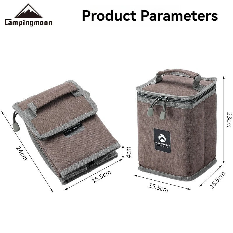 CAMPINGMOON Foldable Canvas Storage Bag – Handheld Gear Organizer for Fuel Cylinders