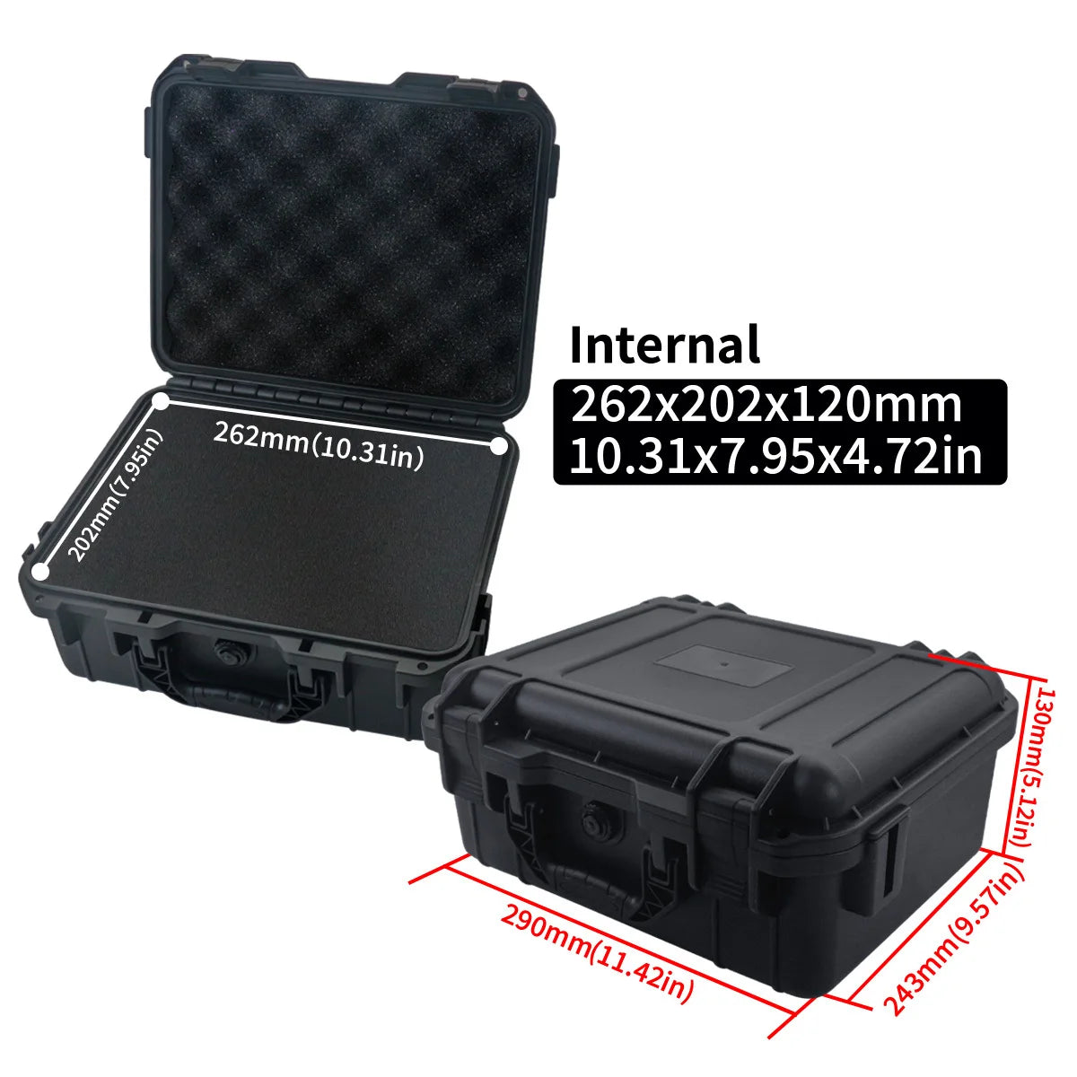 Waterproof Hard Case with Pre-Cut Sponge Storage | Impact-Resistant Case