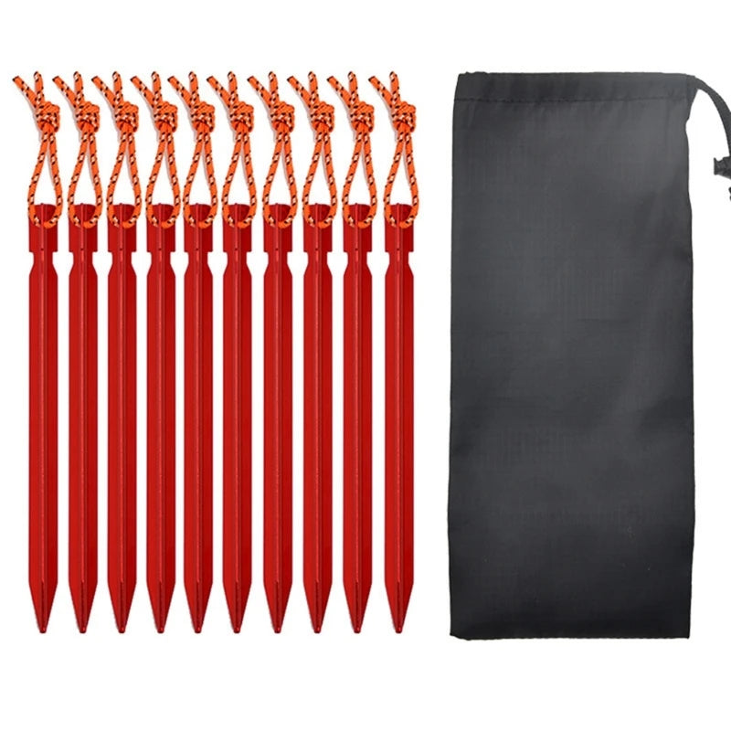 10Pcs Heavy-Duty Aluminum Alloy Tent Stakes – Secure Your Shelter Anywhere