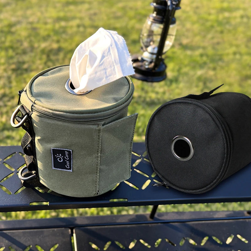 Outdoor Tissue / Toilet paper Case Portable Roll Paper Storage Bag with Hook for Hanging