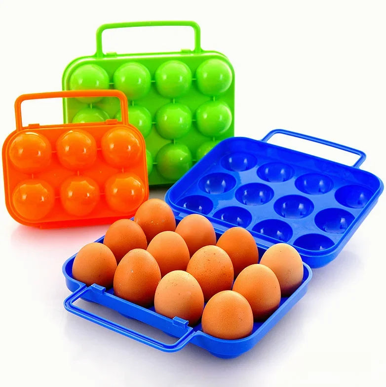 2 / 4 / 6 / 12 Grid Egg Storage Box - Portable Egg Holder Container for Camping