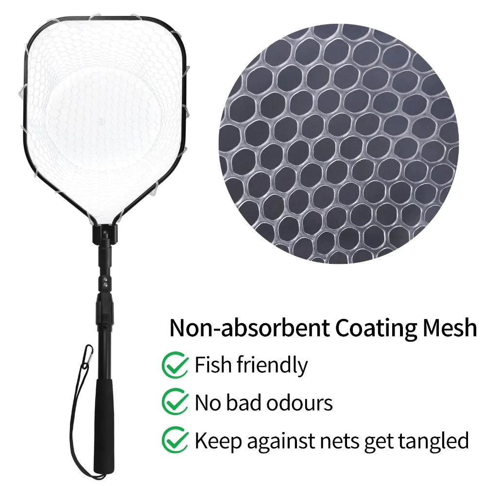 Fly Fishing Landing Net – Soft Rubber Mesh for Catch & Release