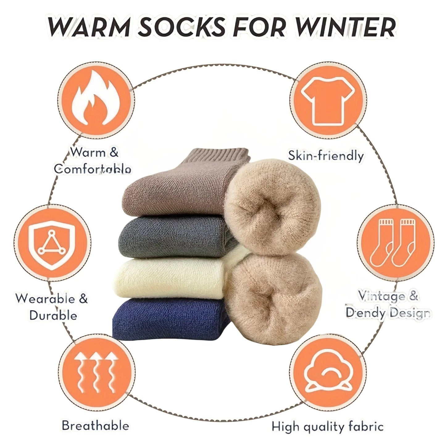 Ultra-Thick Wool Socks for Men – Winter Warmth & Cold Resistance