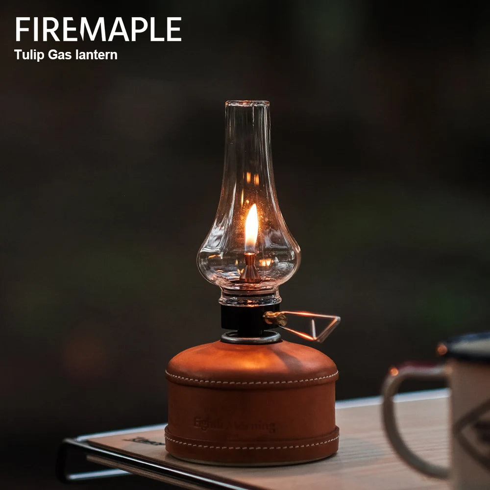 Fire Maple Tulip Gas Lantern Outdoor Fuel Lights Romantic Isobutane Ambiance Gas Lamp for Camping Hiking Backpacking