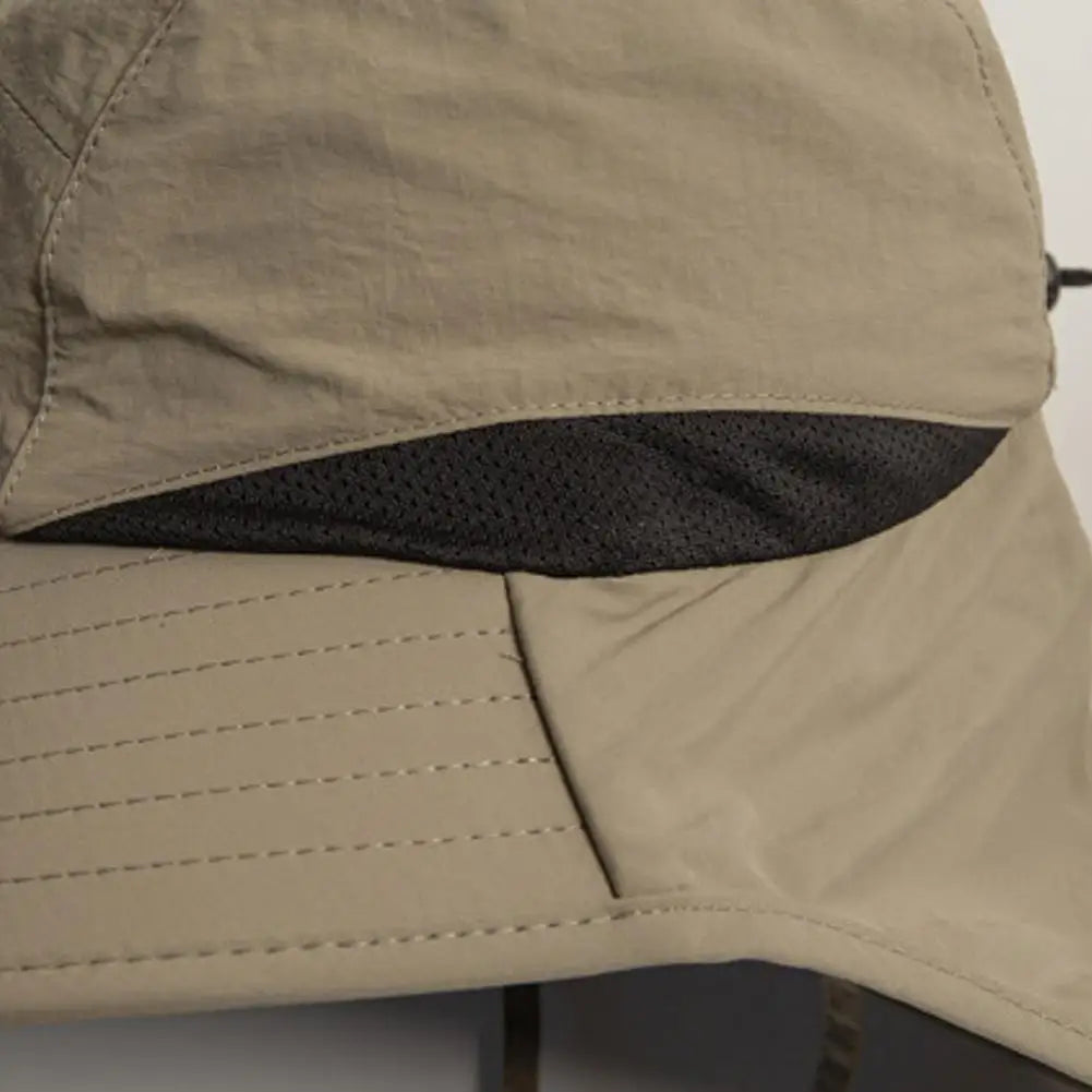 UV Protection Wide Brim Outdoor Hat - Waterproof, Quick-Drying Fisherman Cap with Breathable Mesh & Neck Protection
