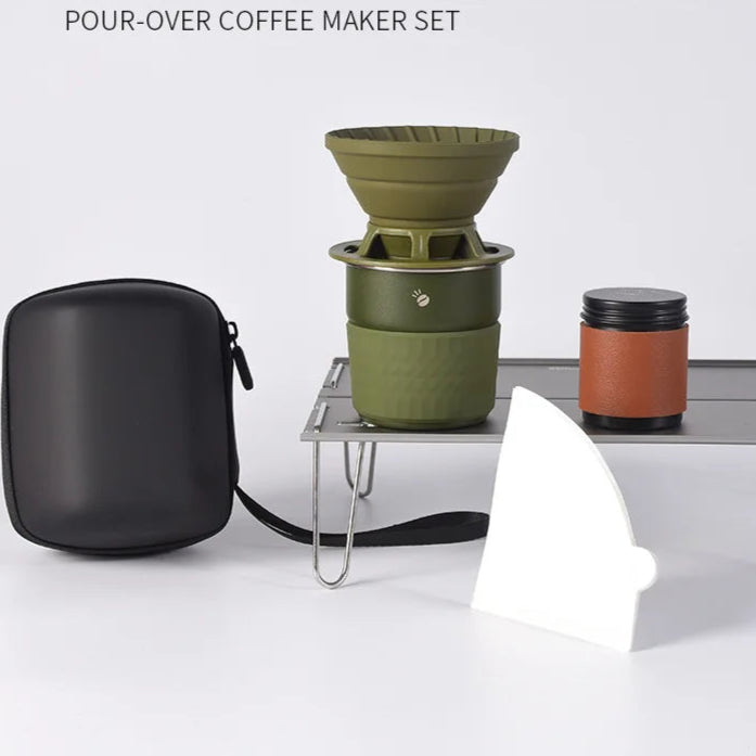 Travel Hand-Brewed Coffee Set — Portable Pour-Over Perfection for Camp, Car, or Trail