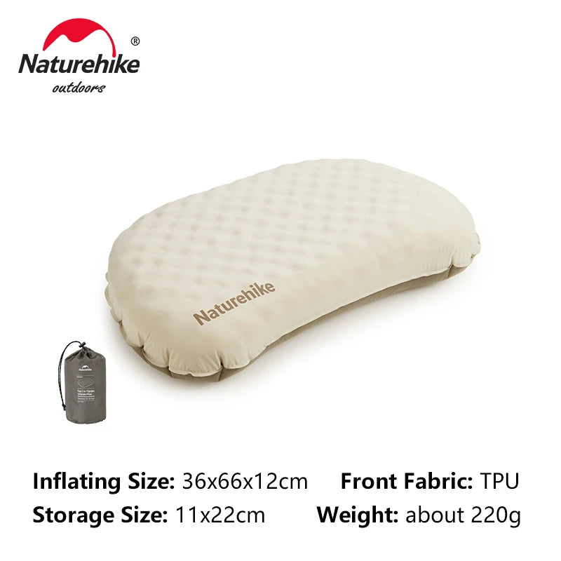 Naturehike Feather Bone 2-in-1 Foam Inflatable Pillow – Waterproof, Adjustable Pillow for Camping & Outdoor Comfort