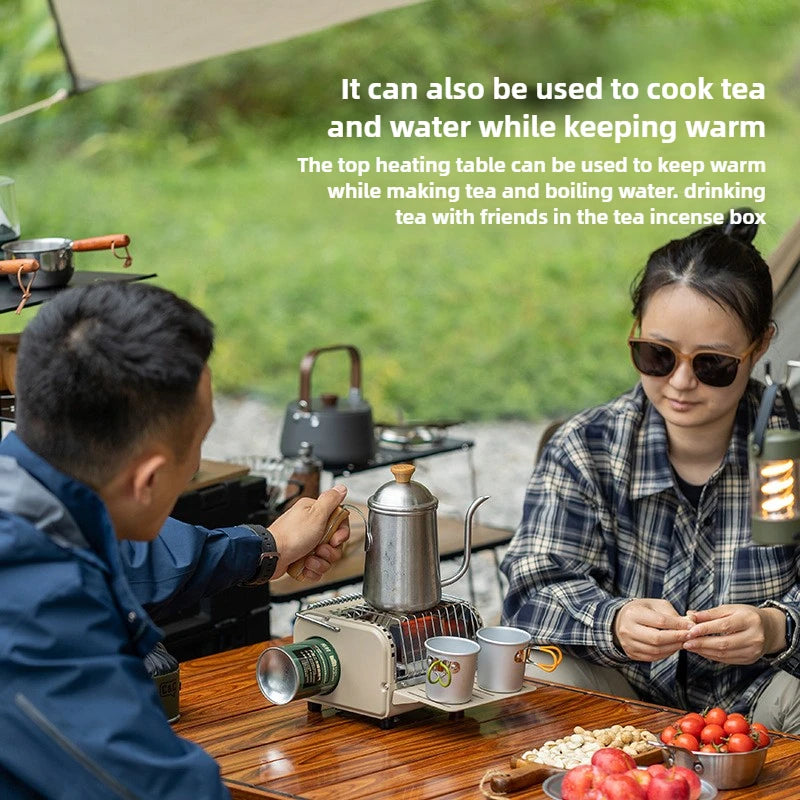 Outdoor Mini Heating Stove – Portable Camping Gas Heater for Fishing, Car Use & Winter Camping