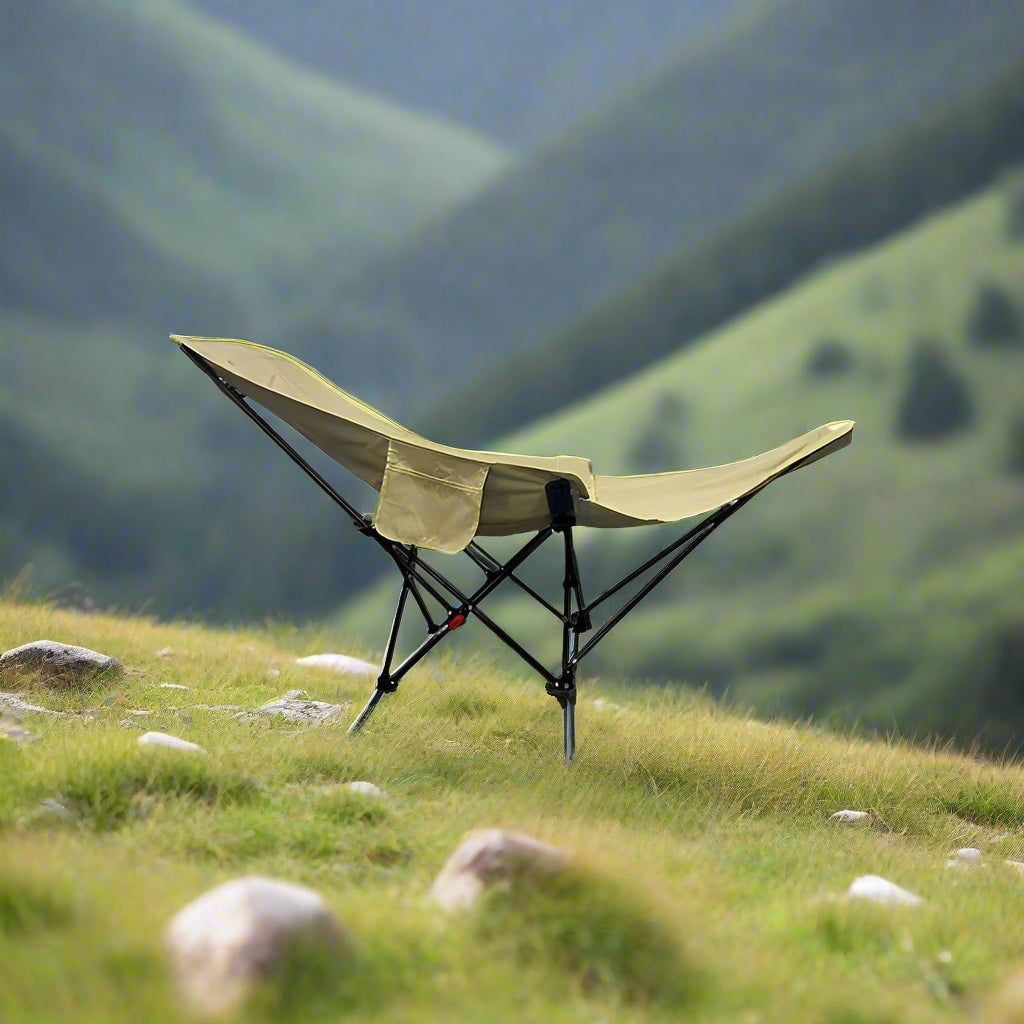 Portable Folding Recliner Chair – Curved Headrest & Leg Rest for Ultimate Outdoor Comfort