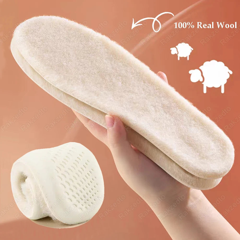 Genuine Wool Winter Insoles – Thick Cashmere with Arch Support