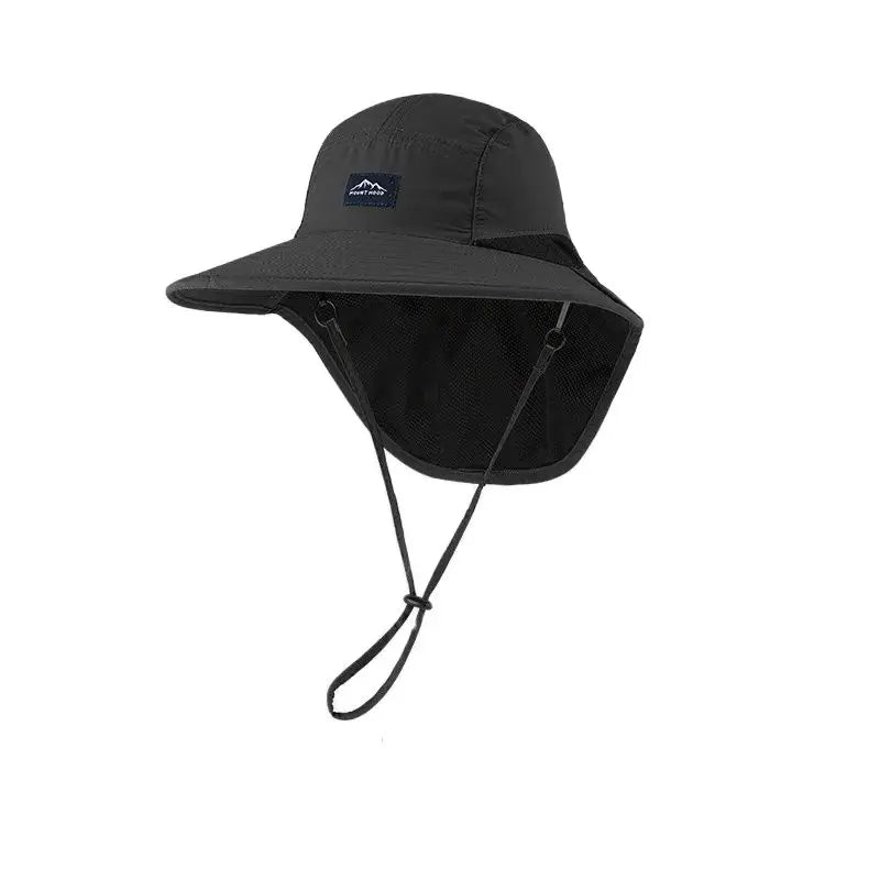 UV Protection Wide Brim Outdoor Hat - Waterproof, Quick-Drying Fisherman Cap with Breathable Mesh & Neck Protection