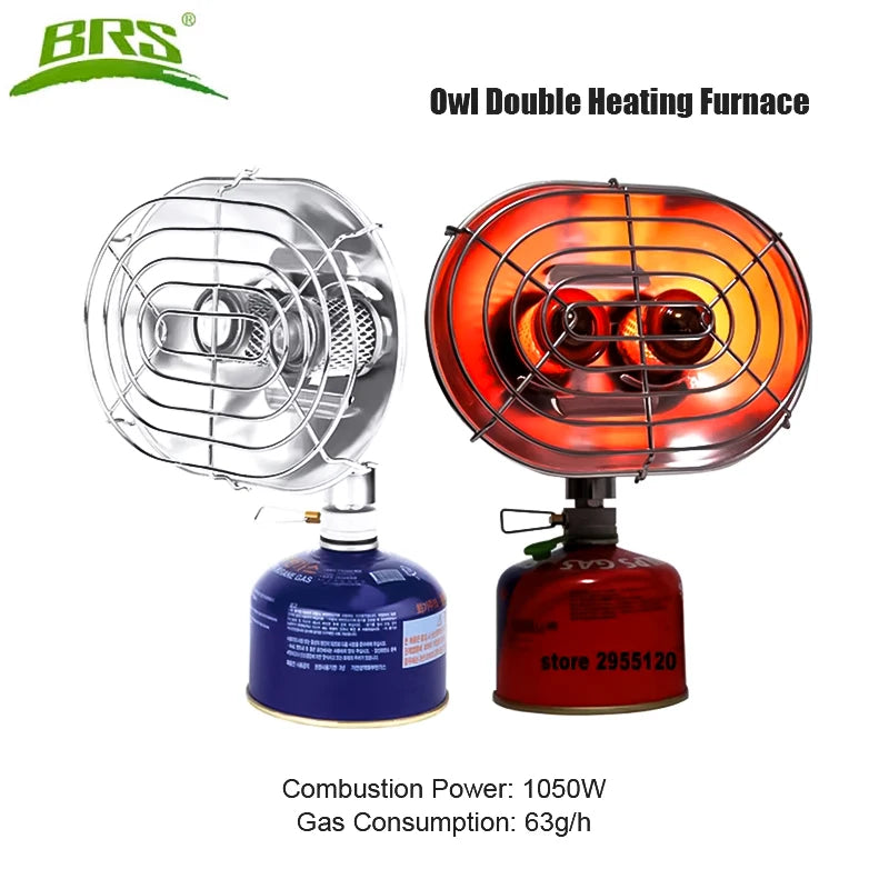 BRS‑H22 Outdoor Space Heater – Portable Double‑Head Infrared Camping Heating Stove with Protective Mesh