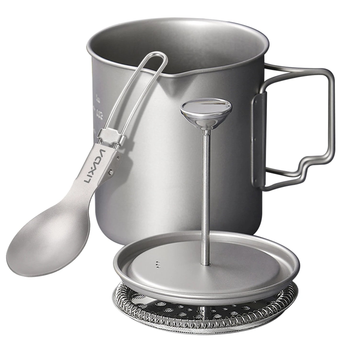 Lixada 750ml Titanium Coffee Cup Mug French Press Pot