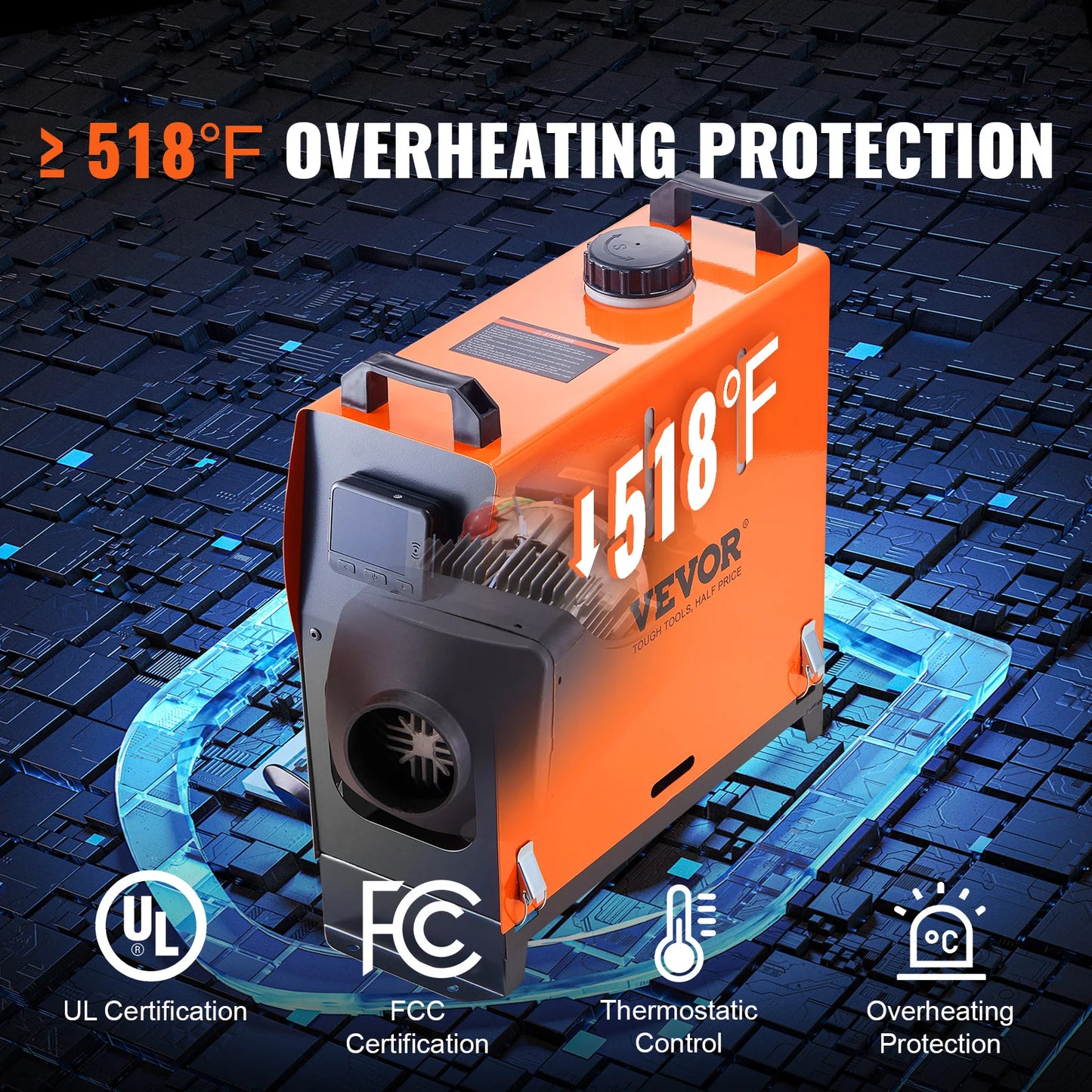 5KW Diesel Heater 12V with Bluetooth – Compact, Efficient Heating for Vehicles and Outdoor Spaces