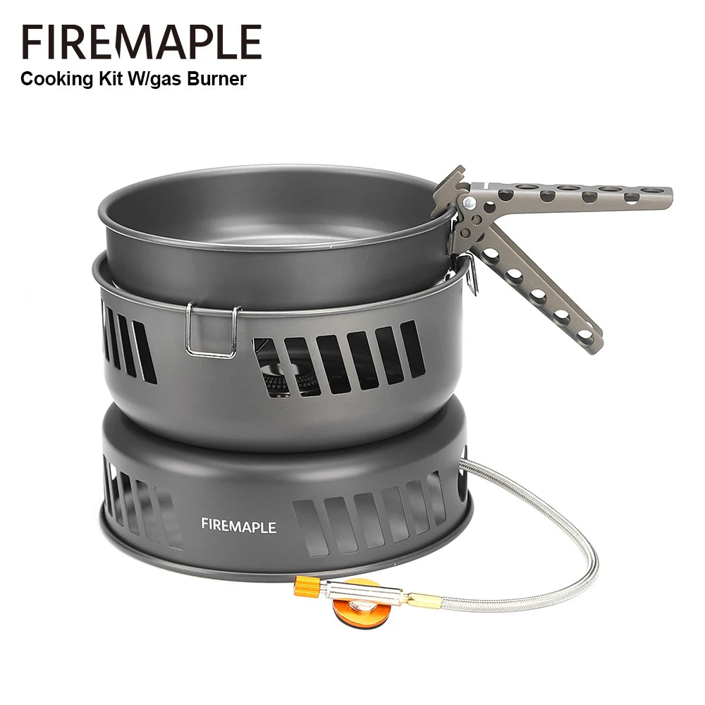 Fire Maple Cooking Kit with Gas Burner – All-in-One Outdoor Stove & Cookware Set for Camping and Hiking