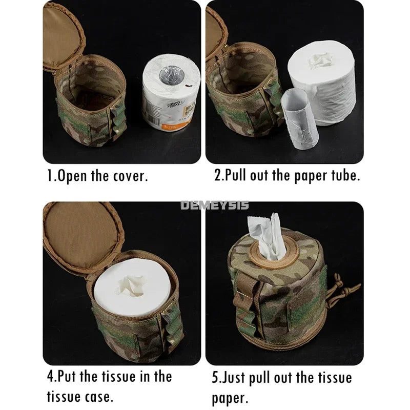 Portable Toilet Roll Holder – MOLLE Pouch for Hiking & Outdoor Adventures