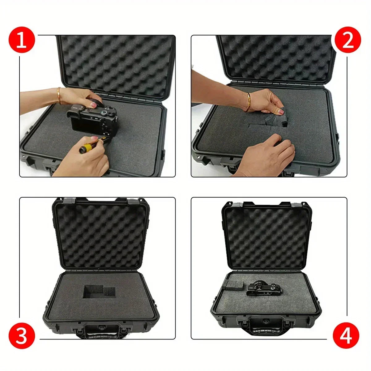 Waterproof Hard Case with Pre-Cut Sponge Storage | Impact-Resistant Case
