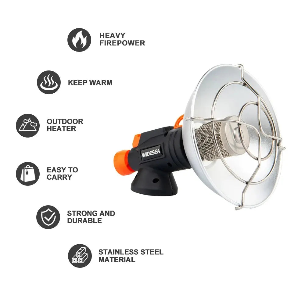Widesea Camping Heater – Portable Stainless Steel Outdoor Fireplace & Gas Burner for Winter Camping, Hiking & Survival