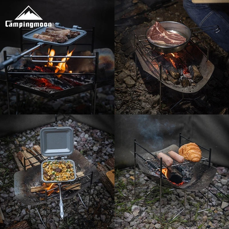 Campingmoon Portable Folding Stainless Steel BBQ Grill