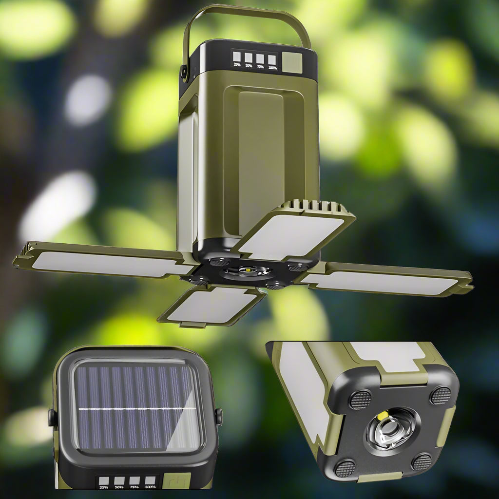 Solar Outdoor Portable Camping Light with 2000mAh Power Bank — Light, Charge, and Hang Anywhere