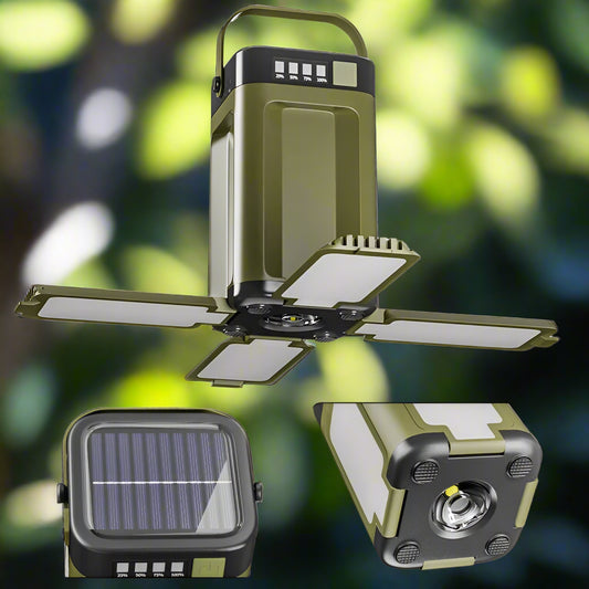 Solar Outdoor Portable Camping Light with 2000mAh Power Bank — Light, Charge, and Hang Anywhere