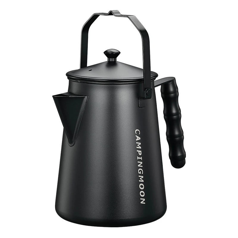 CAMPINGMOON SW-6 Stainless Steel Camping Kettle – Large Capacity Fire Kettle for Tea & Hand-Brewed Coffee