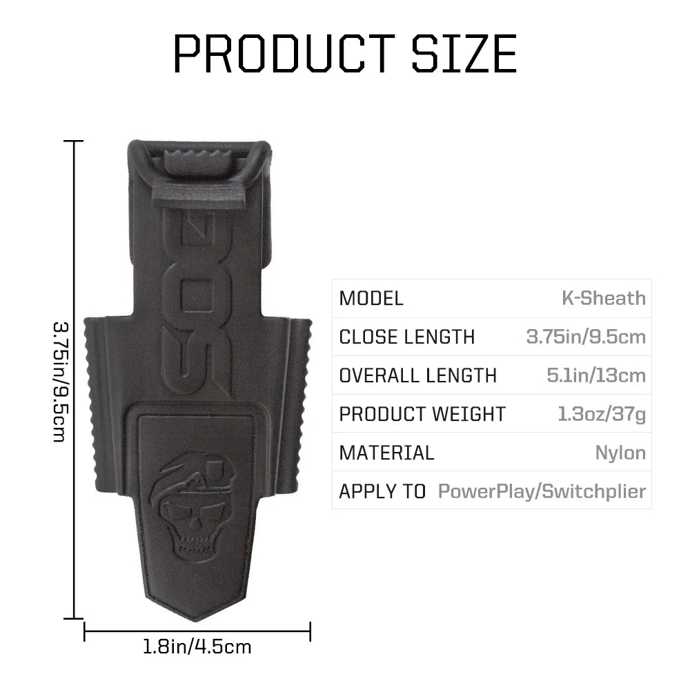 SOG Durable Nylon Belt Sheath – Compact Multi-Tool Pouch with Secure Snap Closure & Back Clip for EDC