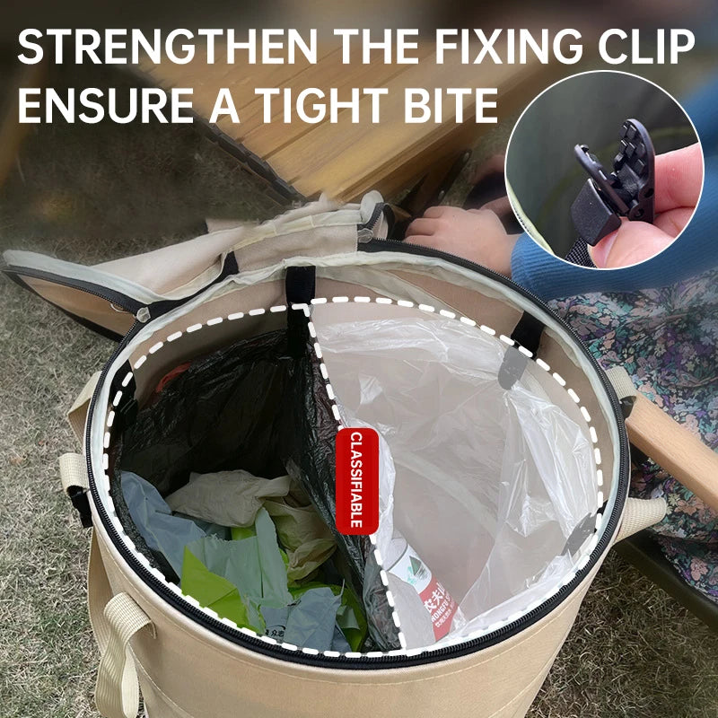 Pop-Up Camping Trash Can – Foldable Canvas Outdoor Garbage Bin