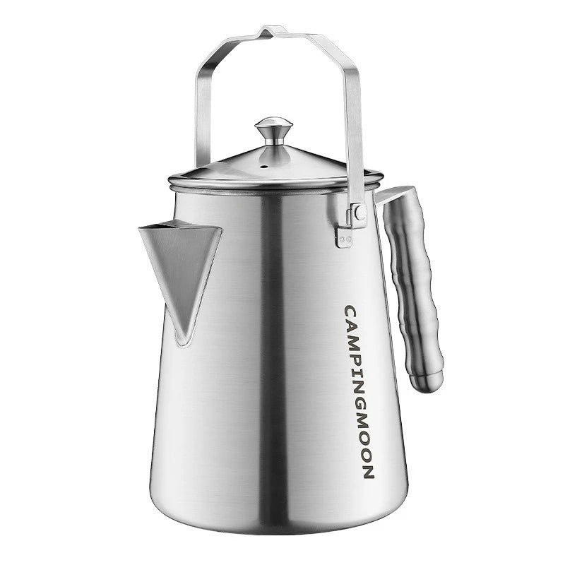 CAMPINGMOON SW-6 Stainless Steel Camping Kettle – Large Capacity Fire Kettle for Tea & Hand-Brewed Coffee
