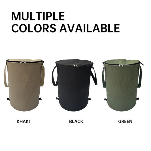 Pop-Up Camping Trash Can – Foldable Canvas Outdoor Garbage Bin