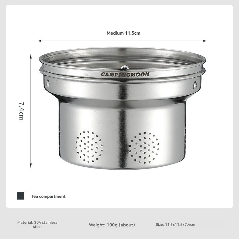 CAMPINGMOON SW-1V Stainless Steel Tea Strainer – Multi-Purpose Camping Tea Filter Accessory