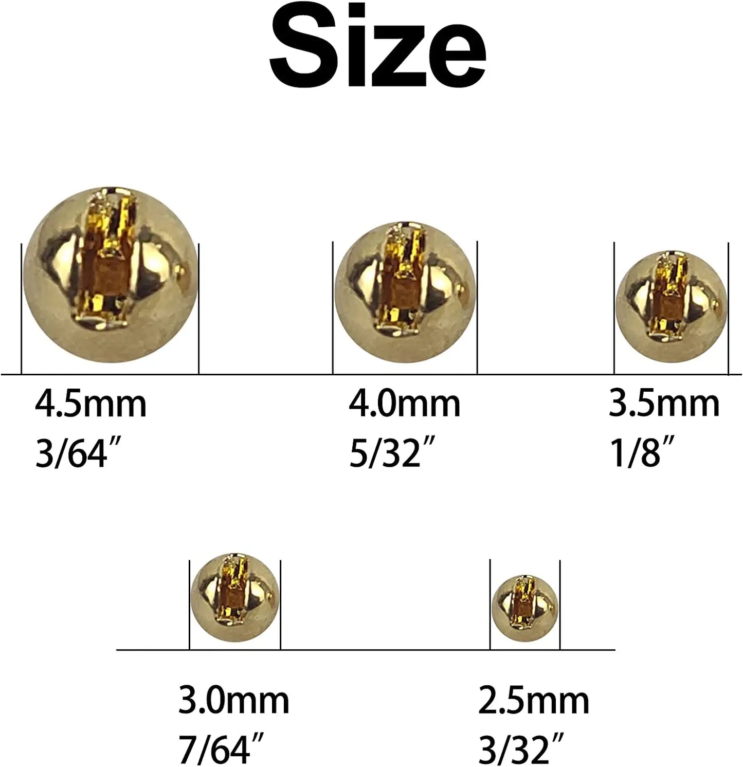 Eupheng 25PC Fly Tying Bead Balls – Nymph Fly Fishing Materials (2.5mm / 3.0mm / 3.5mm / 4.0mm)