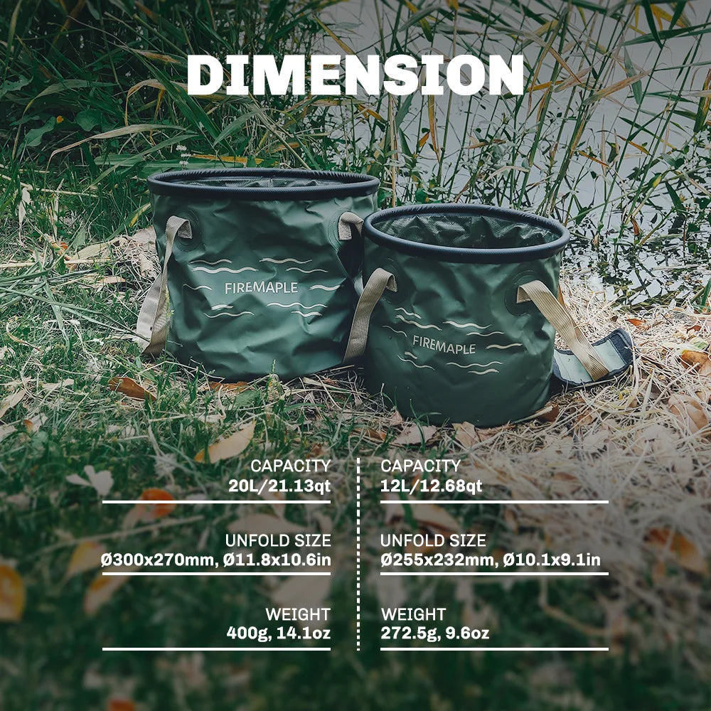 Fire Maple Ripple Folding Bucket – Collapsible Food-Grade Camping Wash Bucket