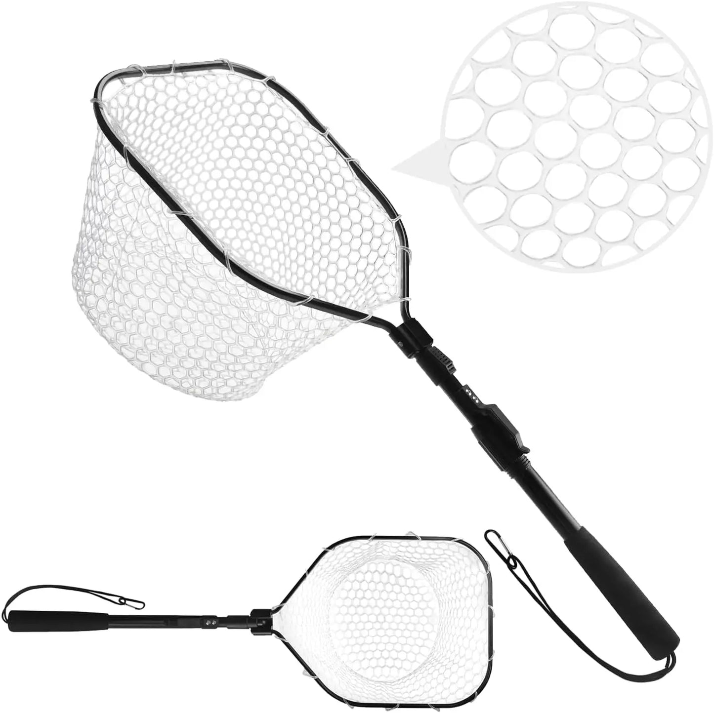 Fly Fishing Landing Net – Soft Rubber Mesh for Catch & Release
